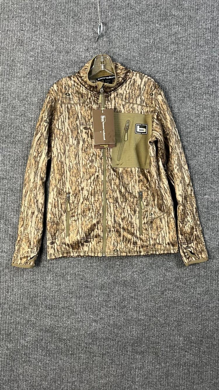 Banded Full Zip Mid Layer Fleece Jacket Mens Medium M Mossy Oak Bottom Land